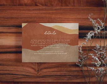 Desert Wedding Details Card Template Download | Ava