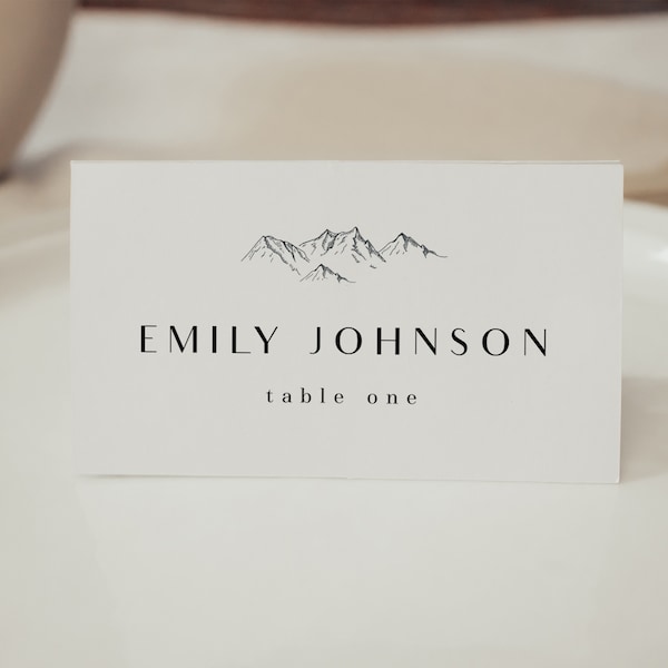 Mountain Wedding Place Cards Template Wedding Name Cards Template Mountains | Colorado