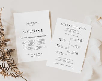 Mountain Wedding Timeline Template Wedding Timeline Printable Event Timeline Wedding Itinerary Weekend Schedule | Colorado