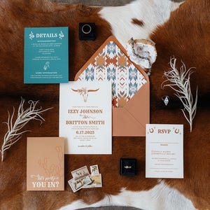 Western Wedding Invitation Suite, Desert Cowboy Wedding Invitation Printable, Southwest Wedding | Moab