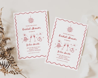 Hand Drawn Bridal Shower Invitation Template Fun Pink Bridal Shower Invitation Unique Bridal Shower Invitation | HD1