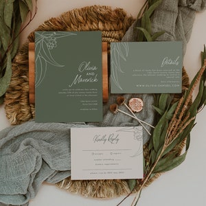 Australian Wedding Invitation Suite Template Eucalyptus Sage Green Wedding Invitation Blue Gum Tree Template Printable | Alexis