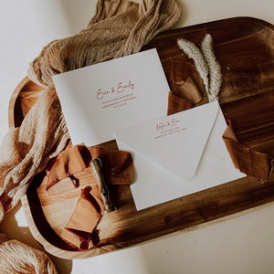 Terracotta Printable Wedding Envelope Template Boho Wedding Envelope Address Template  | Tierra