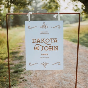 Modern Western Wedding Welcome Sign Template Boho Southwestern Wedding Sign Desert Wedding Signage | Dakota