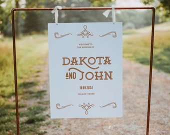 Modern Western Wedding Welcome Sign Template Boho Southwestern Wedding Sign Desert Wedding Signage | Dakota