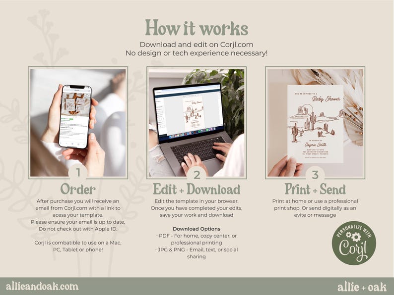 Forest Wedding Invitation Template Pine Trees // Set of 3 DIGITAL DOWNLOAD image 6