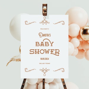 Western Baby Shower Welcome Sign Template Wild West Baby Shower Welcome Sign Boho Cowboy Cowgirl Gender Neutral Sign | Dakota