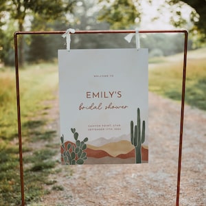 Cactus Bridal Shower Welcome Sign Desert Bridal Shower Welcome Sign Template Desert Theme Western Bridal Shower Sign DIY | Ava