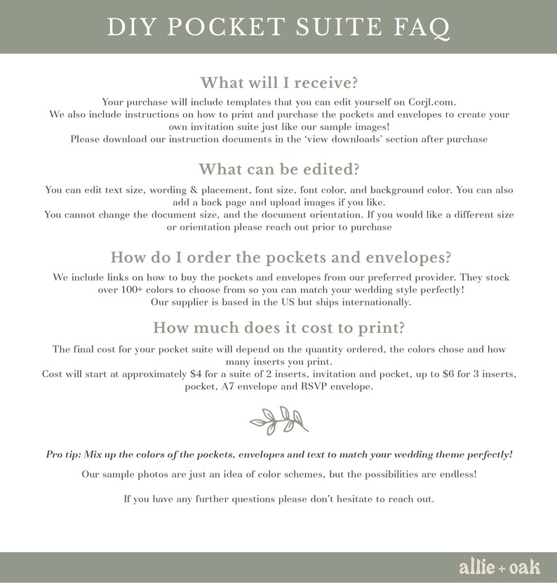 Modern Gold Pocket Wedding Invitation Set Elegant Wedding Suite Pocketfold Romantic Gold Wedding Invitation Template | Julia immagine 5