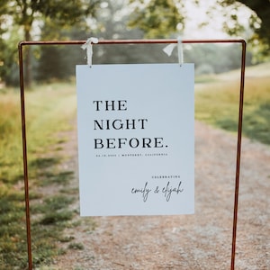 The Night Before Rehearsal Dinner Welcome Sign Template Modern Wedding Rehearsal Welcome Sign Minimalist  | Lia