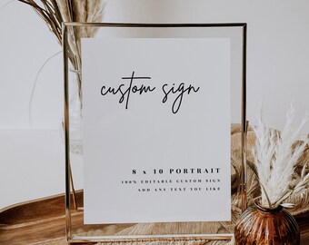 Custom Wedding Sign Template Printable Custom Sign Template Modern Printable Editable Wedding Sign Wedding Sign  | Lia