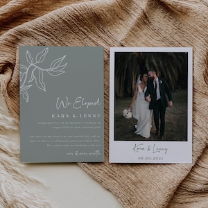 Elopement Announcement Card We Eloped Card Sage Green We Got Married Card DIY Template Elopement // DIGITAL DOWNLOAD | Sage Tierra