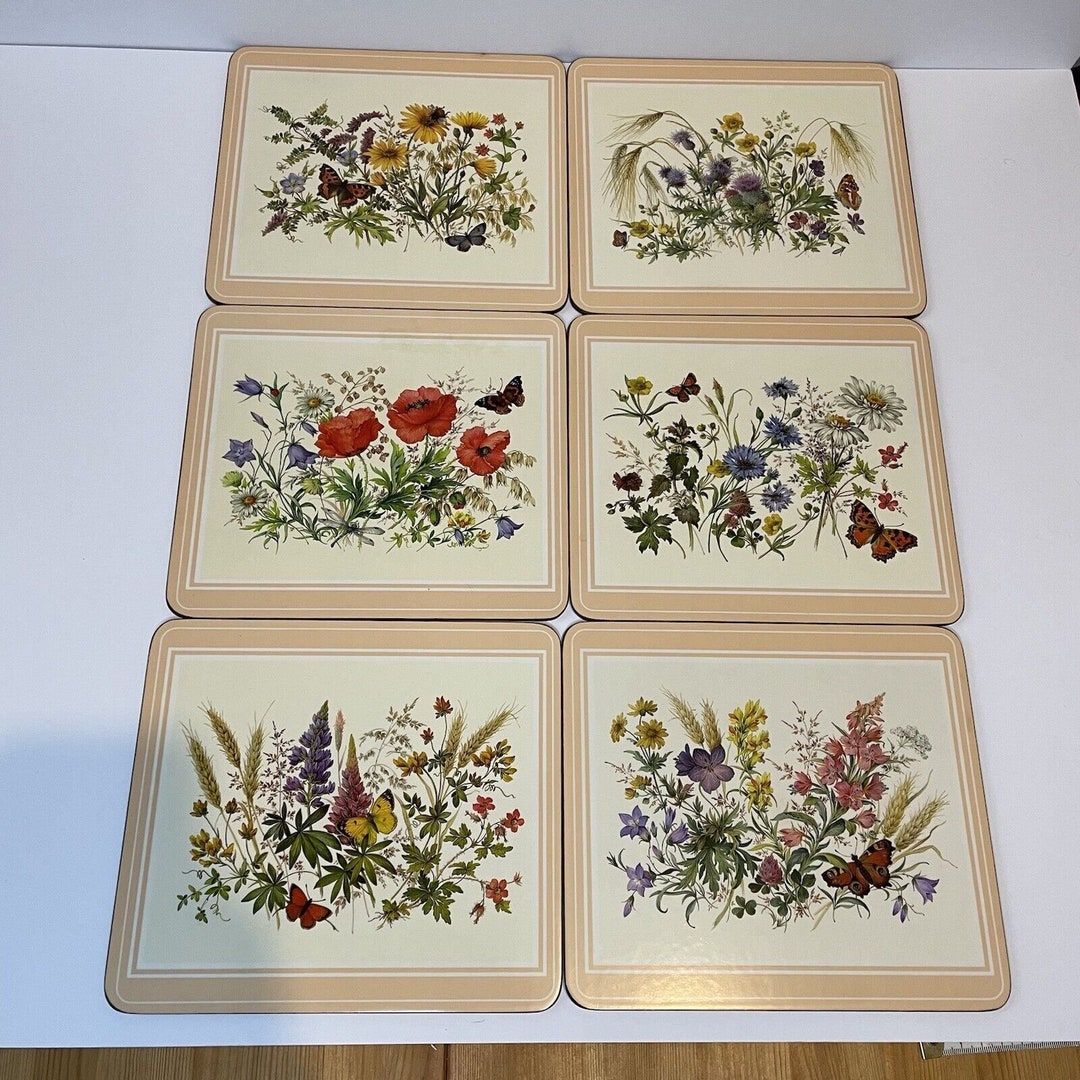 Vintage Pimpernel Traditional Acrylic Placemats Wild Flowers Etsy
