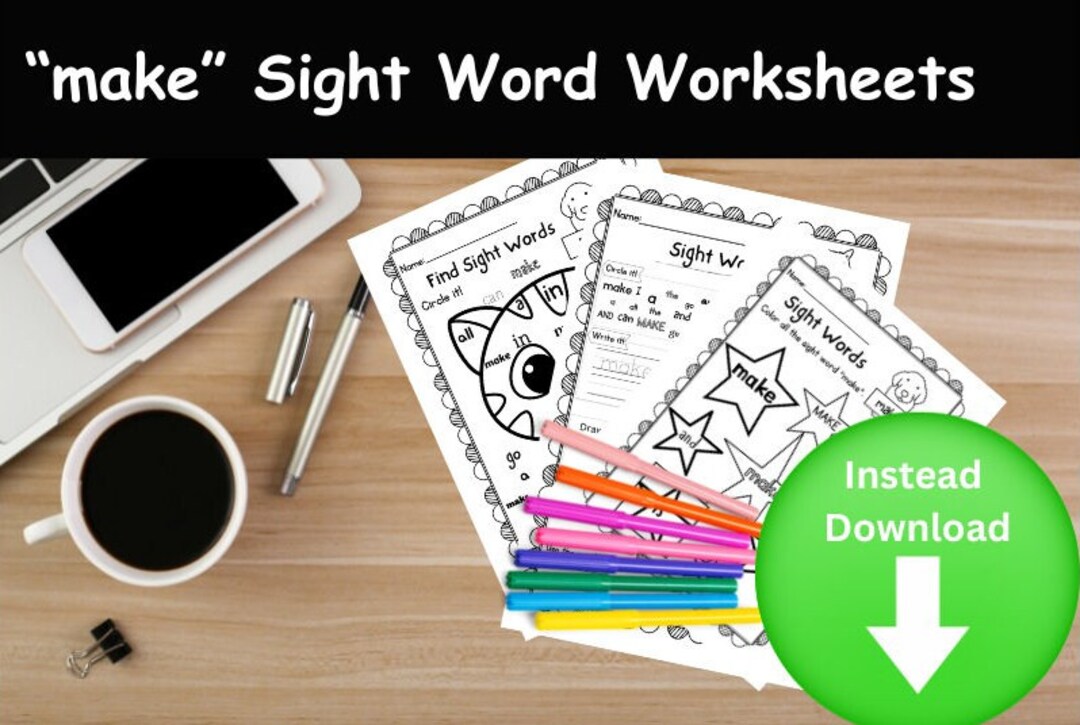 Sight Word Worksheet Make Sight Word Sight Word Printable - Etsy