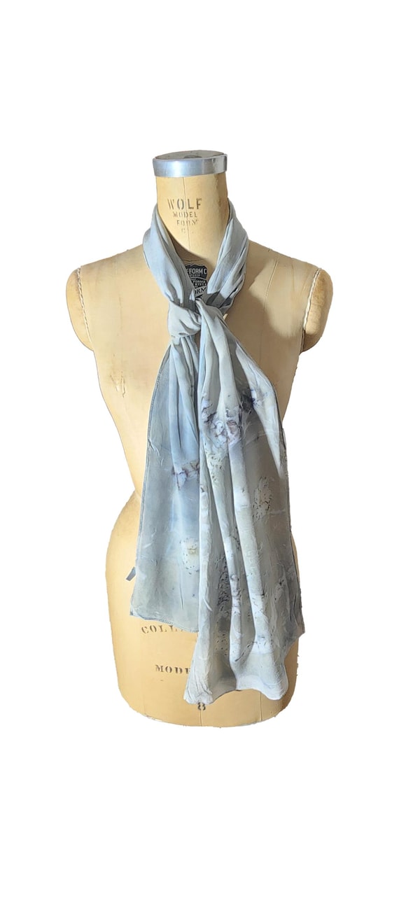 Blue Mist -  Botanical print scarf