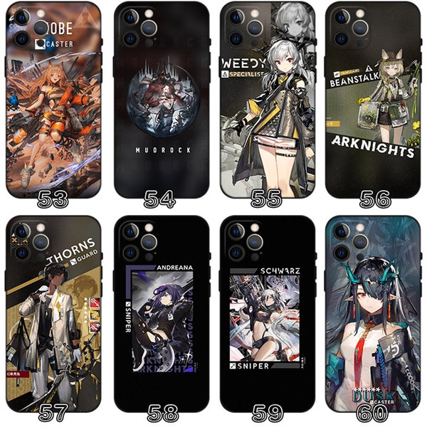 Arknights Game Online App Accessories iPhone Protection Case TPU Gift New Collection Purestream Skadi Carnelian Thorns Schwarz Andreana