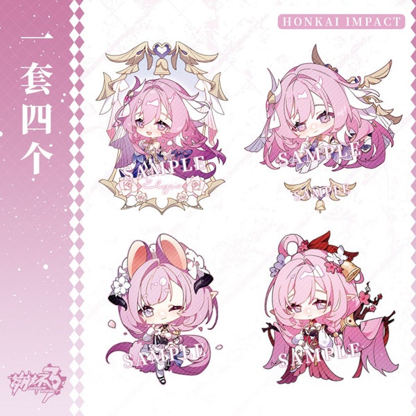 Honkai Impact Game Anime Accessories Acyrlic Keychain Decoration Gift Elysia Hot New Bag Display Collection