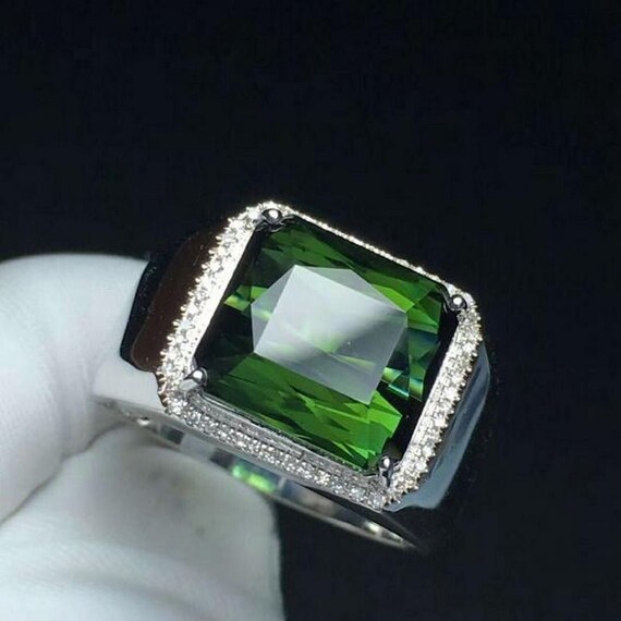 Natural Peridot Ring for Men Solid 925 Sterling Silver AAA Etsy