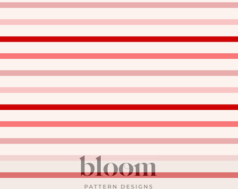 Valentine's Stripes Seamless Pattern - Red, Blush, Pink Valentine Stripes - Personal and Commercial Use