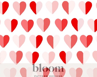 Valentine's Day Hearts Seamless Pattern Design File - Heart Pattern, Color Block Hearts, Valentine - Personal and Commercial Use