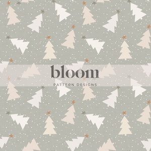 Neutral Boho Trees Seamless File - Christmas Trees Pattern Design, Digital File Clipart. Modern Gender Neutral. Personal and Commercial Use.