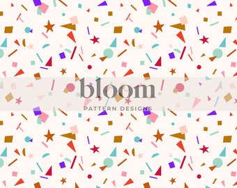 Birthday Party Seamless File - Birthday Confetti Pattern Design, Digital File Clipart. Retro, 90s, 80s. Personal and Commercial Use.