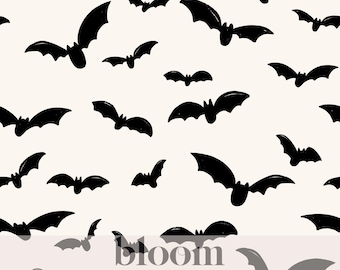 Sketch Halloween Bats Seamless Design, Pattern File, Neutral