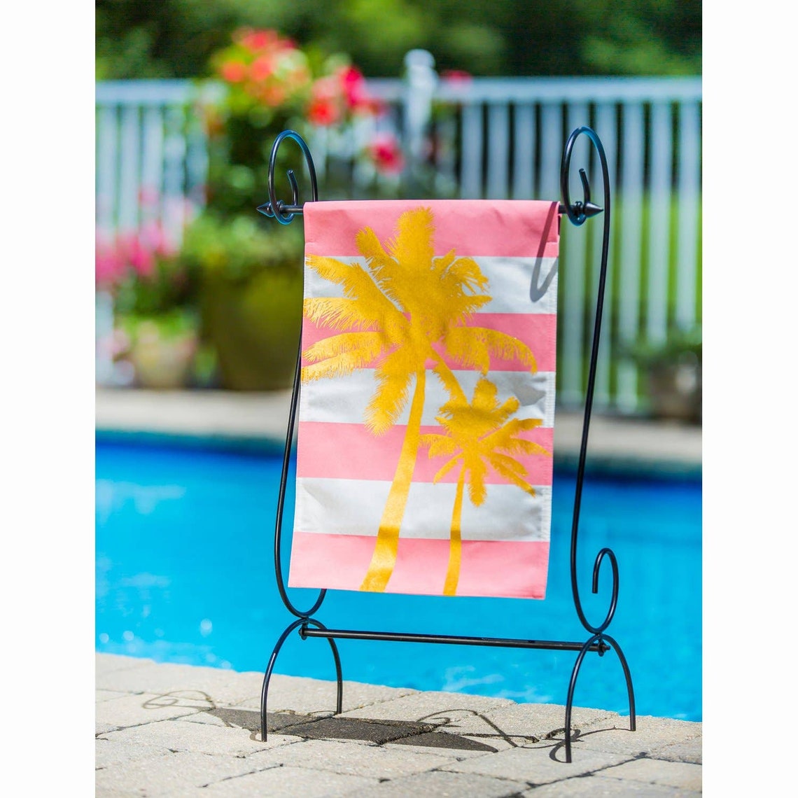 Rustic Yard Scroll Garden Flag Stand Etsy