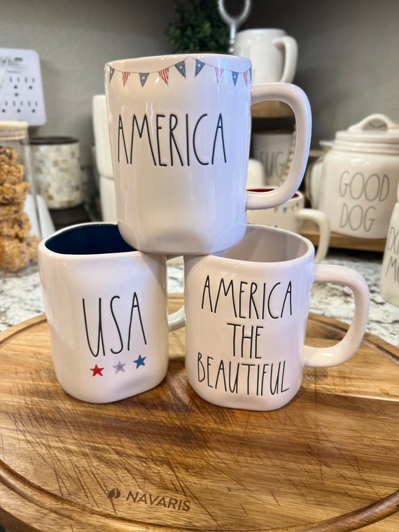 Rae Dunn Patriotic USA AMERICA Ceramic Mug Collection - Etsy