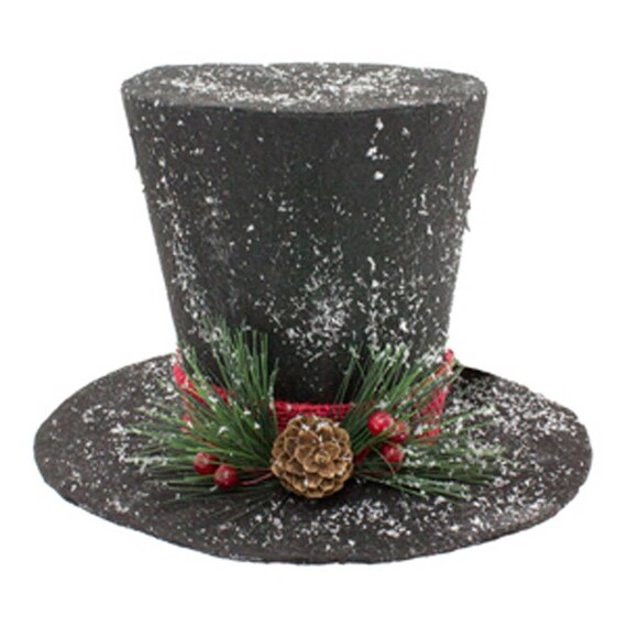 Large Black Holiday Christmas Top Hat 