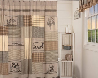 Country Shower Curtain, Primitive Country Shower Curtains And Accessories