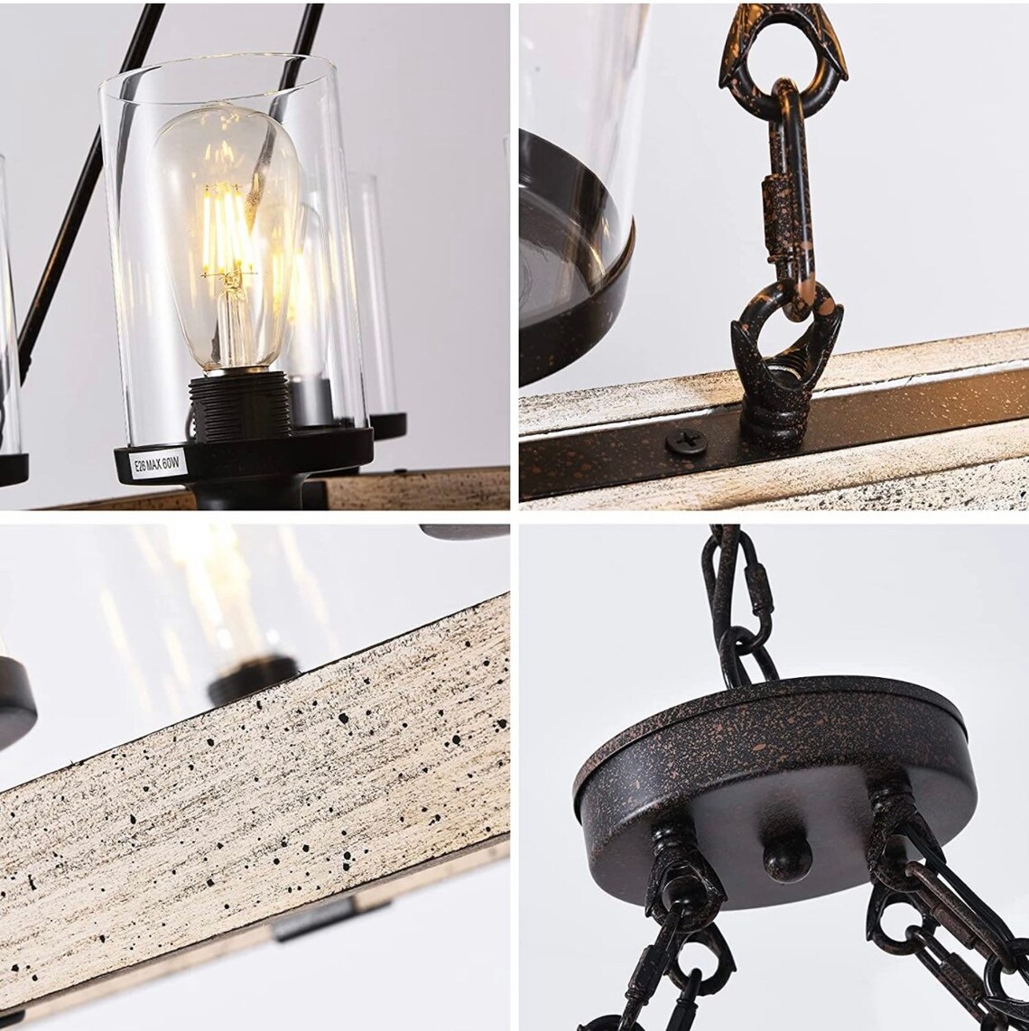 Rustic Farmhouse Kitchen Island Lighting with 8Wood Lights Etsy