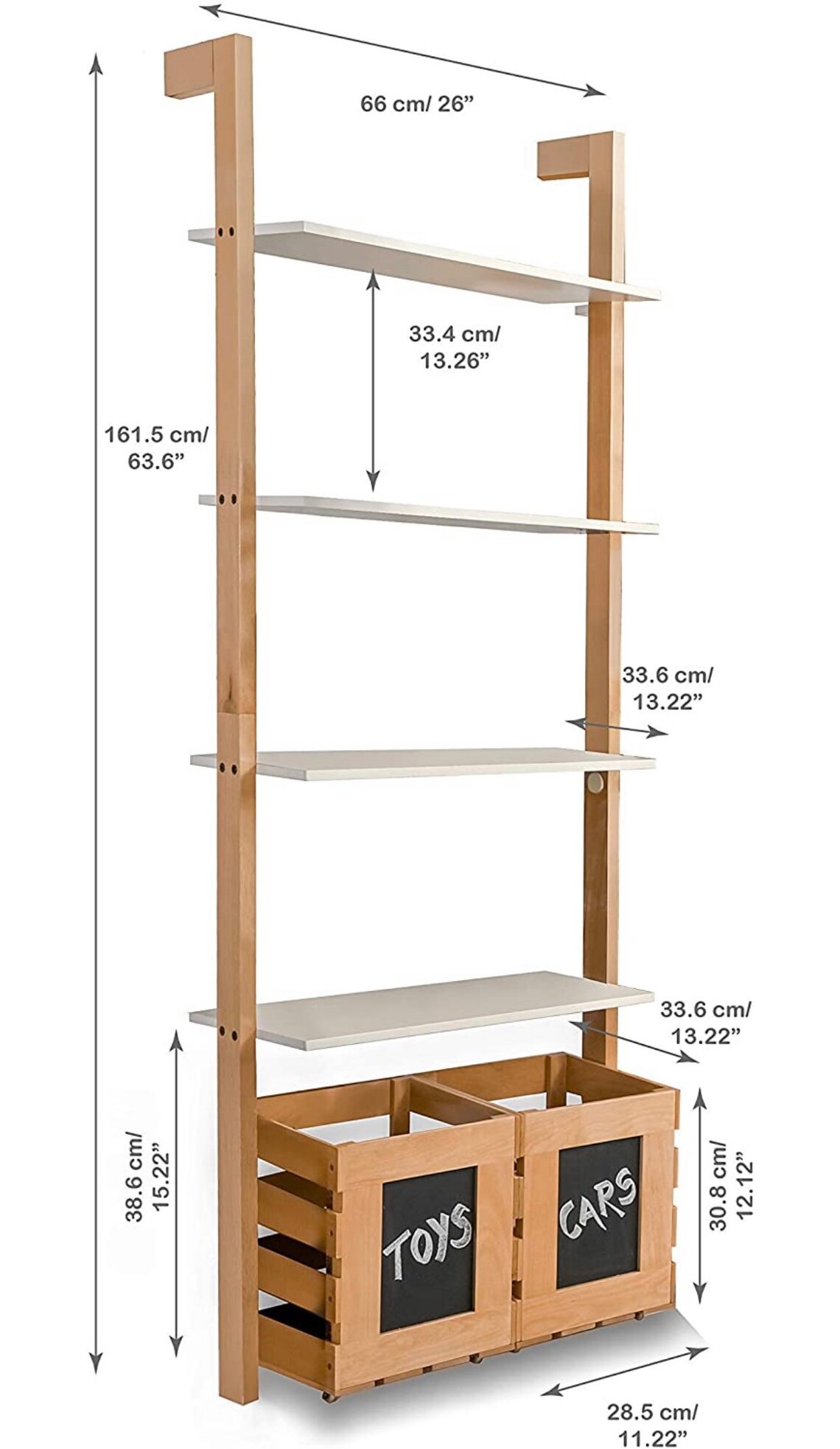 Rustic Farmhouse 4 Tier Tall Gap Shelves and 2 Beech Wood Etsy