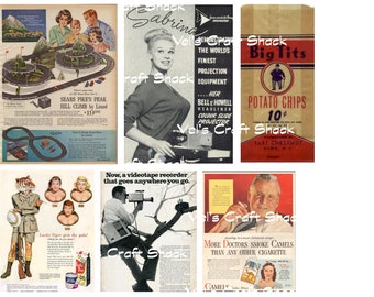 Vintage, Inappropriate & Just Plain Weird Ads - Digital Download (5 Pages!)