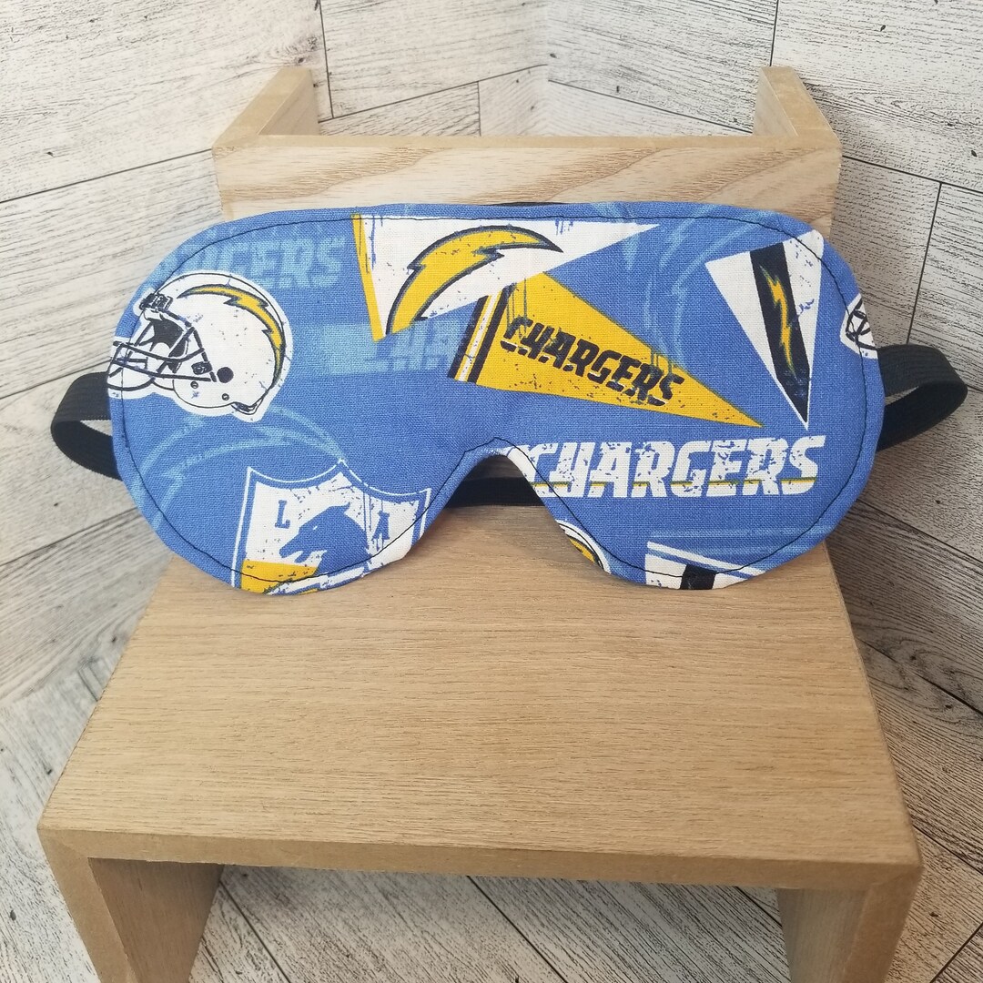 Los Angeles Chargers NFL Football Eye Mask Sleep Mask Handmade Satin Backing Elastic Strap One