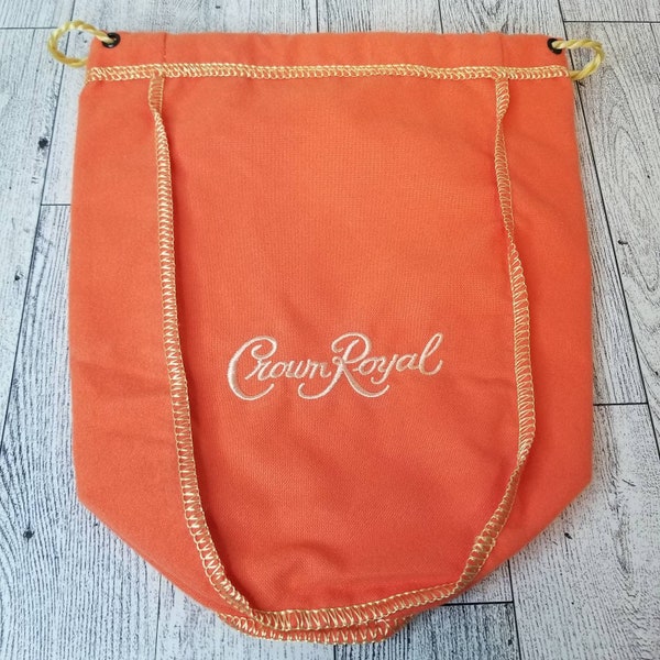 Crown Royal Peach Orange Bag 9" With Draw String 750ml cloth bag great for crafts & storage Lots of 1,2,5,10