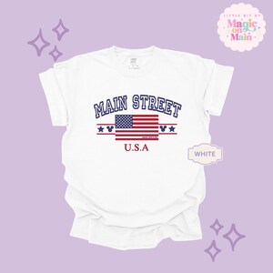 Main Street USA Magic Since 1901 T-Shirt, Vintage American Flag Apparel image 2