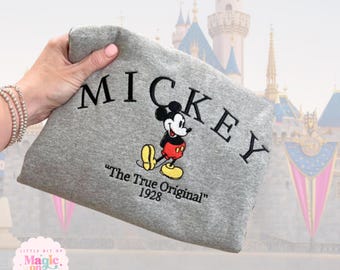 Embroidered Mickey Mouse Sweatshirt: "The True Original" 1928 Design