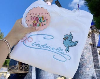Embroidered Cinderella Disneyland Sweater, Magic on Main Street Crewneck