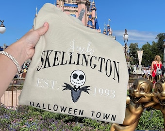Disneyland Embroidered Sweater, Jack Skellington Shirt, Jack Skellington Sweatshirt, Jack And Sally Sweatshirt, Mens Disneyland Shirt,
