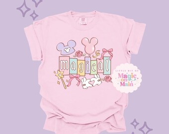 Cute Disnyland Shirt, Cute Disneyworld Shirts, Magical Shirt For Women, Pink Magic Kingdom Shirt, Disneyland Shirt For Girl, Pink Disney