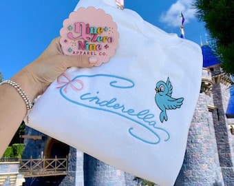 Disneyland Embroidered Sweater, Disneyland Sweatshirt, Disneyland Shirt, Disneyland Sweatshirt Women, Cinderella Sweater, Disneyland Sweater