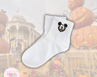 Calcetines de Mickey Mouse bordados – Juego de dos pares de calcetines de mezcla de algodón