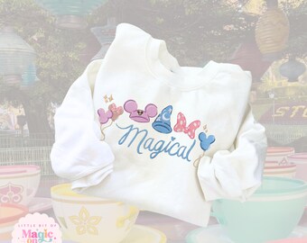 Embroidered Park Girlie Sweatshirt, Disneyland Magic Trip Apparel