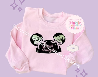 Disneyland Oogy Boogie Halloween Sweater, Pink Mickey Ghost Design