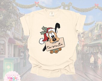 Pluto Christmas T-Shirt: Santa Hat, To Santa Letter Graphic