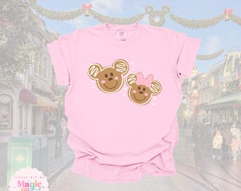 Gingerbread Mickey Minnie T-Shirt: Holiday Comfort Colors Apparel