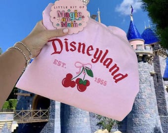 Disneyland Embroidered Sweater, Disneyland Sweatshirt, Disneyland Shirt, Disneyland Sweatshirt Women, Disneyland Cherry, Disneyland Sweater