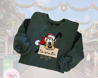 Embroidered Pluto Christmas Sweatshirt: To Santa Design