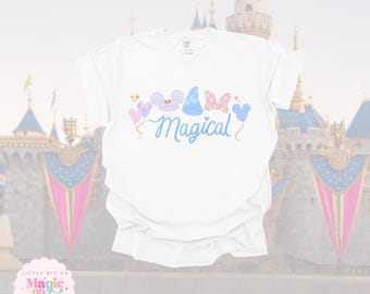 Magical T-Shirt: Mickey Ears, Sorcerer Hat, Minnie Bow, Balloons